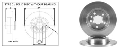 ДИСК ГАЛЬМIВНИЙ ПЕРЕДНIЙ ПРАВИЙ APLUS 61350AP