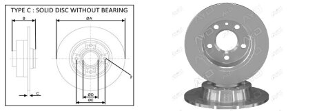 ДИСК ГАЛЬМIВНИЙ ПЕРЕДНIЙ ПРАВИЙ APLUS 61379AP