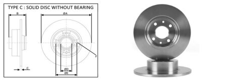 Диск тормозной задний (кратно 2) Fiat Bravo II (198_) (06-16) (шт.) APLUS 61431AP