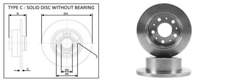 Диск гальмівний задній (кратно 2) Peugeot Boxer (04/06-09/19) APLUS 61447AP