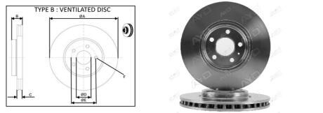 Диск гальмівний передній (кратно 2) Audi Q5 (8RB) (11/08-05/17) APLUS 61474AP