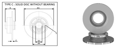Диск гальмівний задній (кратно 2) Ford Transit (12-15) APPLUS APLUS 61517AP