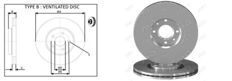 Диск гальмівний передній (кратно 2) Citroen C4 III (BA_, BB_, BC_) (20-) (APLUS 61584AP