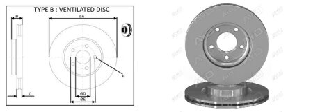 ДИСК ГАЛЬМIВНИЙ ПЕРЕДНIЙ ПРАВИЙ APLUS 61589AP