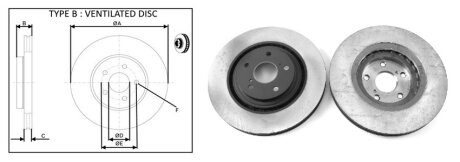 ДИСК ГАЛЬМIВНИЙ ПЕРЕДНIЙ ПРАВИЙ APLUS 61692AP