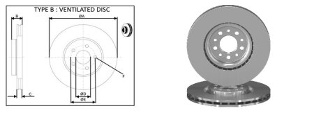 ДИСК ГАЛЬМIВНИЙ ПЕРЕДНIЙ ПРАВИЙ APLUS 61811AP