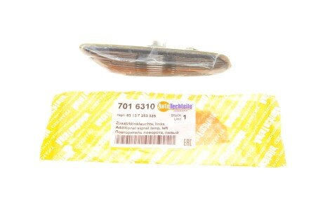 Повторювач повороту на крило BMW 3 (E90) 04-11 (L) (тонований) UA63 AUTOTECHTEILE 701 6310