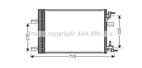 Радіатор кондиціонеру Astra J 1.4 i * 10/09- (AVA) AVA COOLING OLA5500D