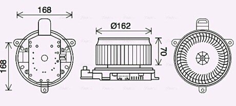 Вентилятор обогревателя салона Toyota Land Cruiser 200 4.5TD, 4.6i, 4.7i (07-) AVA AVA COOLING TO8740