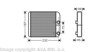 Теплообмінник, система опалення салону CLEVER FIT AVA COOLING VO6129