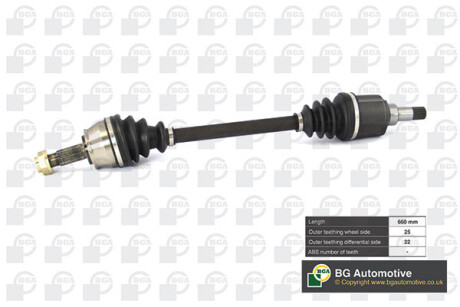 Полуось PEUGEOT BIPPER 2009-2011 BGA DS1428L