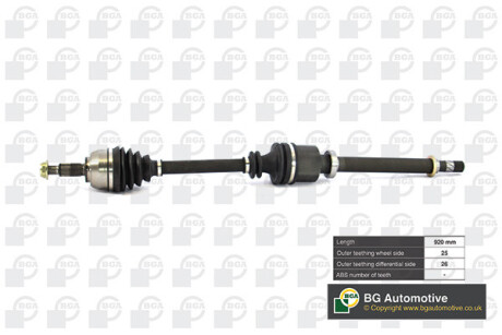 Піввісь RENAULT GRAND SCENIC 2009-2012, MEGANE 2008-2011, SCENIC 2009-2011 -ua BGA DS7349R