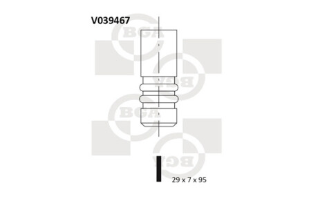 Клапан двигателя EX VAG AEE/AEX/AKV/APQ 29X7X95 BGA V039467