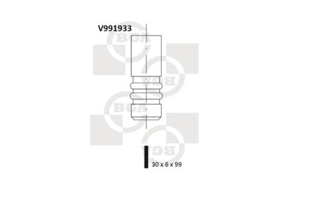 Клапан двигателя IN FORD HWDA/HWDB 30X6X99 BGA V991933