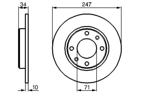 Диск гальмівний ЗАДН PEUGEOT/CITROEN 0 986 478 359-ua BOSCH 0986478359