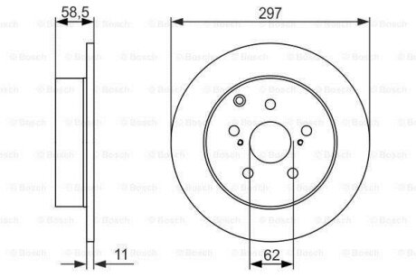 Фото диск гальмiвний заднiй BOSCH 0986479574 ДИСК ГАЛЬМIВНИЙ ЗАДНIЙ BOSCH 0986479574