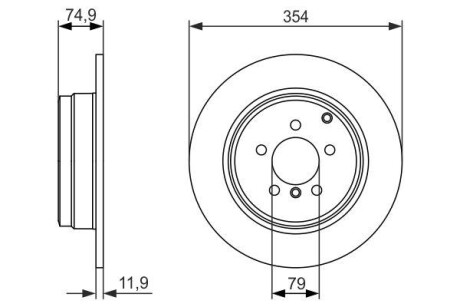 Диск гальмівний (задній) Land Rover Range Rover 02-12 (354x12) (opt-om) BOSCH 0 986 479 612