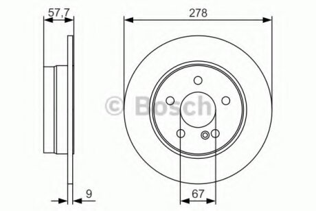 ДИСК ГАЛЬМIВНИЙ ЗАДНIЙ PREMIUM2 BOSCH 0986479S96