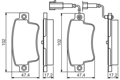 Колодки гальмівні дискові ЗАДН FIAT PUNTO/GRANDE PUNTO 1.4 1.9.D 05-;OPEL CORSA D 1.4-1.7 06- -ua BOSCH 0 986 495 355