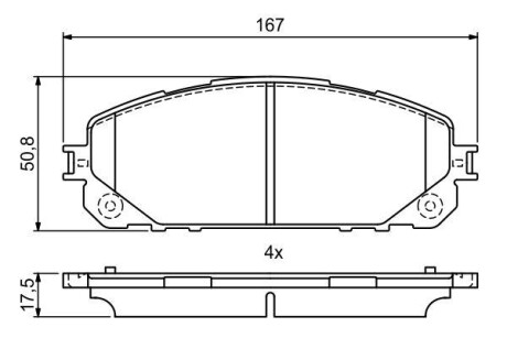 Колодки гальмивни (передни) Jeep Cherokee 13- (opt-om) BOSCH 0 986 495 404