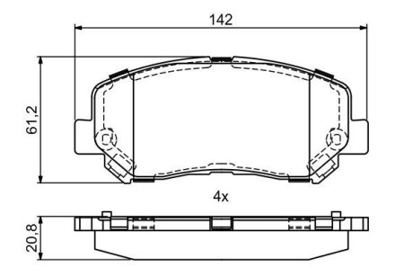 Колодки гальмівні (передні) Jeep Cherokee 13- (opt-om) BOSCH 0 986 495 405