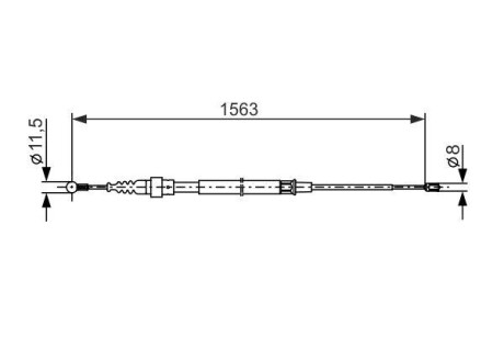 Трос ручного тормоза VW TOURAN (1T1, 1T2), BOSCH 1 987 477 891