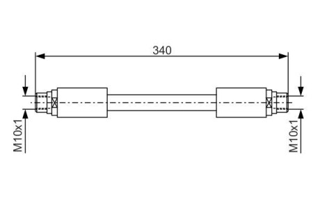 Шланг гальмівний (передній) Audi A6 04-11 (L=318mm) (opt-om) BOSCH 1 987 481 301