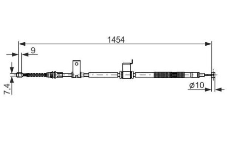 Трос ручного гальма ЗЗАДУ ПРАВОРУЧ CHEVROLET CAPTIVA (C100, C140) 2.0 D 4WD 06.2006- 1 987 482 294-ua BOSCH 1987482294