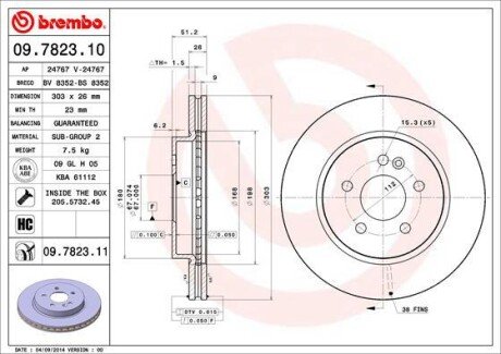 Тормозной диск BREMBO 09.7823.11