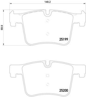 Колодки тормозные дисковые ПЕРЕДН СЕРИЯ XTRA BMW X3 20 DX, 20IX, BIS 10/11-,X3 35IX (F25) 2011- BREMBO P06 075X
