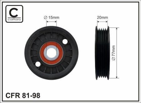 Ролик 77X20.5X15 поліклинового паска VW Passat CAFFARO 8198
