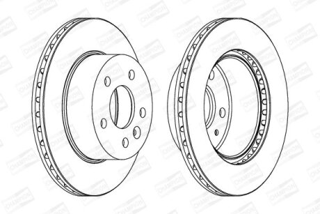 Диск гальмівний передній (кртано)) 2) MB Vito (96-03) CHAMPION 562054CH