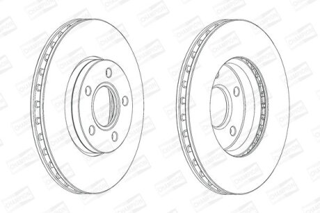 Диск тормозной передний (кртано) 2) Ford Focus III CHAMPION 562752CH