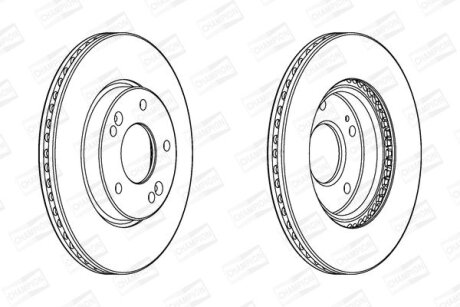 Диск гальмівний передній (кртано)) 2) Hyundai Elantra (V,VI), i30 (11-)/ Kia Ceed (12-) CHAMPION 562986CH