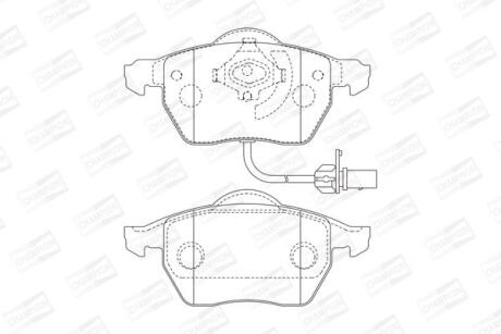 Колодки гальмівні дискові передні (з датчиками) Audi A4 (B5,B6), A6 (C5,C6)/ VW Passat (B5,B5.5) CHAMPION 573037CH
