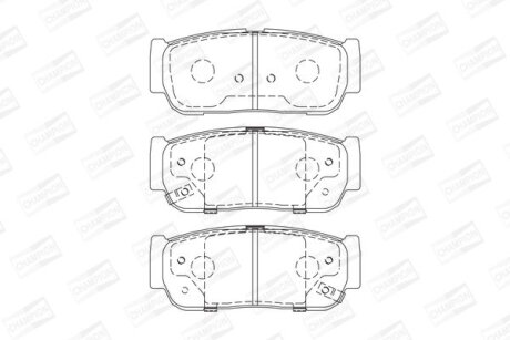 Фото колодки гальмівні дискові задні Kia Sorento I/ Ssangyong Rexton/ Rexton II, Kyron (05-14) CHAMPION 573676CH Колодки гальмівні дискові задні Kia Sorento I/ Ssangyong Rexton/ Rexton II, Kyron (05-14) CHAMPION 573676CH