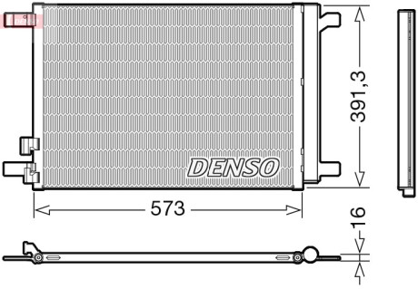 Конденсер кондиціонера VOLKSWAGEN GOLF VII SPORTSVAN (AM1) (14-) 1.5 TSI|VOLKSWAGEN GOLF VII (5G, BA, -ua DENSO DCN32066