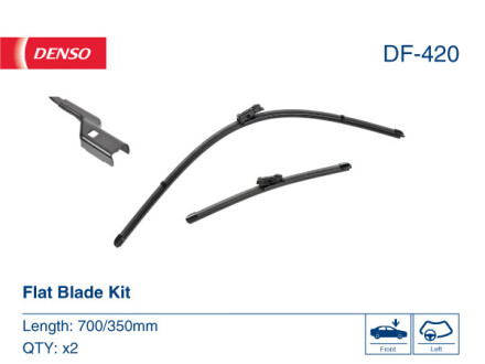 Щітка склоочисника К-Т БЕЗКАРКАСНИЙ / 700/350 MM / LHD / FORD FIESTA VII (HJ, HF) 05/17- -ua DENSO DF-420