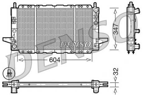 Радіатор охолоджування C/KIT FORD SIERRA 1.8 CVH -ua DENSO DRM10086