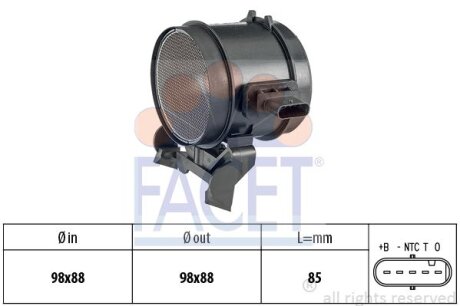 Расходомер воздуха (MAF) Mercedes-Benz C, E, S, GL, Sprinter, Vito (05-) (10.135 FACET 101355