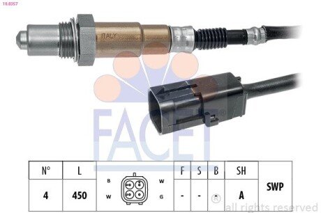 Датчик кисню (лямбда-зонд) 2108 -2123 (0258006537) FACET 108357