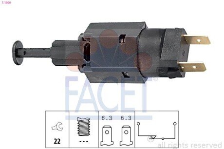 Датчик стоп-сигналу Opel Kadett E 84-/Vectra B 95- FACET 7.1050