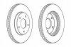 Диск гальмівний ПЕРЕДН MITSUBISHI AIRTREK 03/02-09/06 LANCER ESTATE 09/03- LANCER 08/03- SPACE RUNNER -ua FERODO DDF1599 (фото 2)