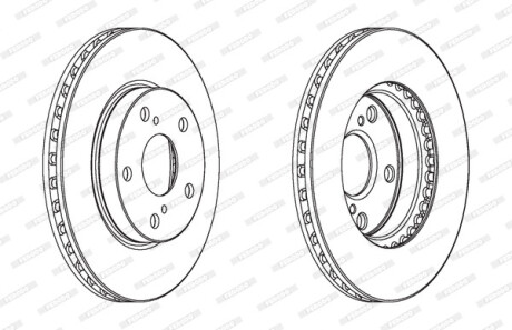 Диск тормозной ПЕРЕДН С ПОКРЫТИЕМ TOYOTA AURIS(MADE IN JAPAN) 07-, COROLLA 1.33 1.6 07- FERODO DDF1789C