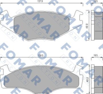 Колодки гальмівні дискові ПЕРЕДН SEAT IBIZA, CORDOBA, TOLEDO 93-, VW GOLF 85-97, PASSAT 80-88 FOMAR FO 436681
