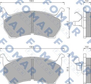 Колодки гальмівні дискові ПЕРЕДН MAZDA 626 2.0 2.0D -87 -ua FOMAR FO 438781