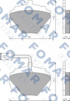 Колодки гальмівні дискові (комплект 4 шт) ЗАДН LANDROVER DISCOVERY I 2.0-3.9 -98 -ua FOMAR FO 446081