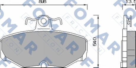 Колодки тормозные дисковые задние FORD SCORPIO 2.0I, 2.0I 16V, 2.3, 2.9I, 2.5TD 01.95-08.98, SIERRA 1.6 FOMAR FO 468981