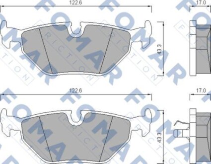 Колодки гальмівні дискові ЗАДН BMW 5(E34) 88-95,7 (E32) 3.0I, 3.5I, 4.0I, 5.0I 10.88-03.94, Z3 3.2I -ua FOMAR FO 476581