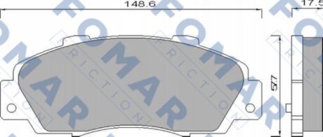 Колодки гальмівні дискові ПЕРЕДН HONDA ACCORD 2,0 2,2 3,0 90- 98- CIVIC 1,5 1,8 CR-V 1,6 97- FOMAR FO 488181